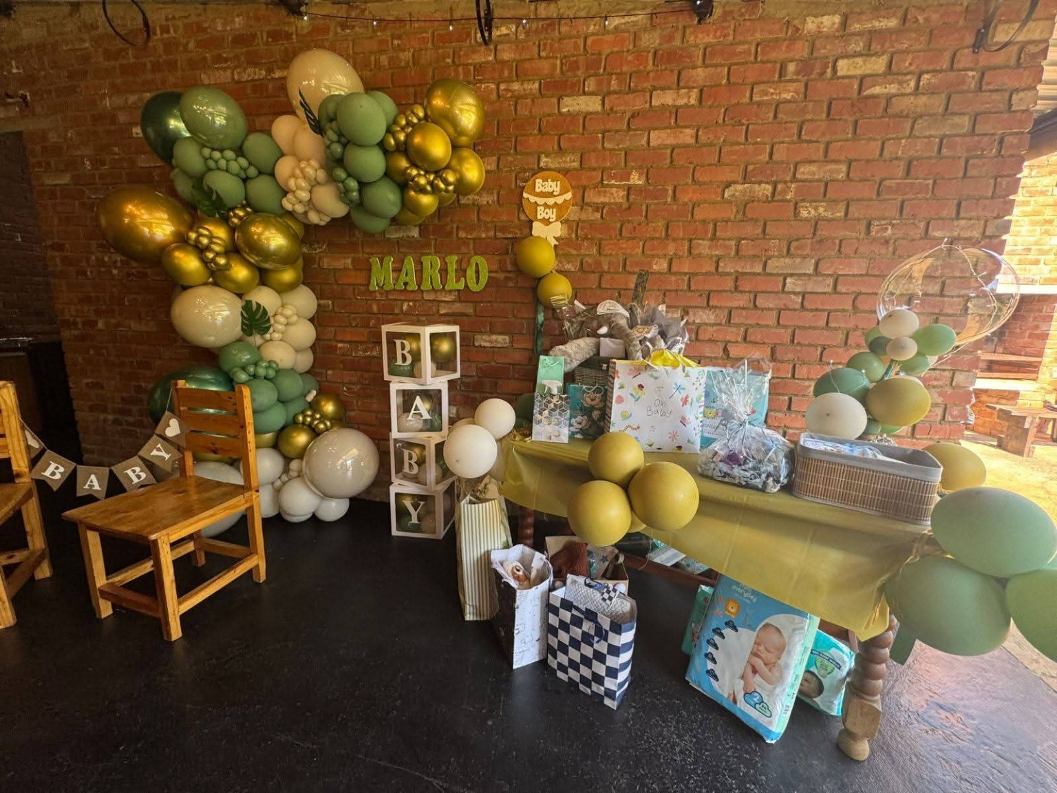 Balloon décor at a showroom event